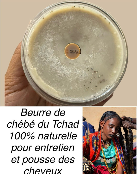 Beurre de chébé du Tchad 100% naturel pour entretien et pousse des cheveux 155g